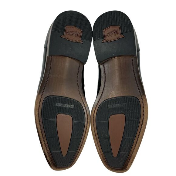 Florsheim Men's Sorrento Moc Toe Penny Loafers 8.5M Black Leather Slip On Shoes - Picture 11 of 13